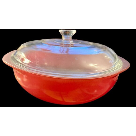 Vintage Pyrex 2 Qt Casserole Baking Dish Pink Flamingo - Picture 2 of 10